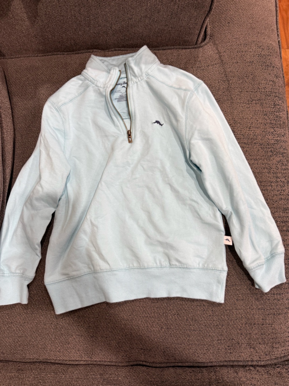 Tommy Bahama Pale Blue Kids Half-Zip Sweatshirt